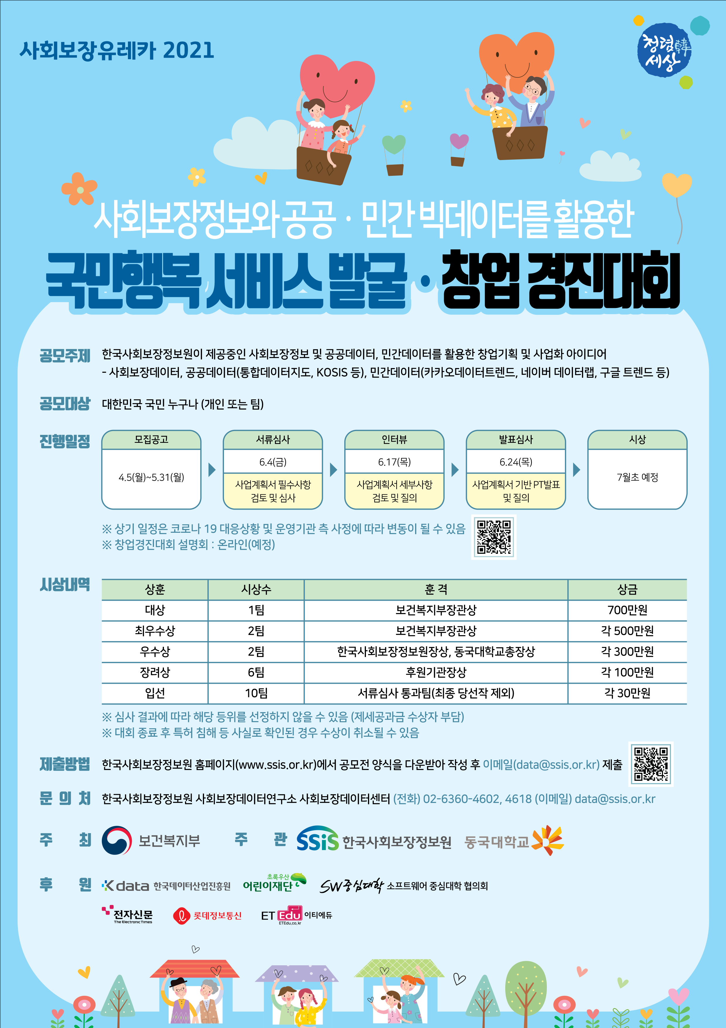 [한국사회보장정보원] 2021 국민행복 서비스 발굴, 창업 경진대회 