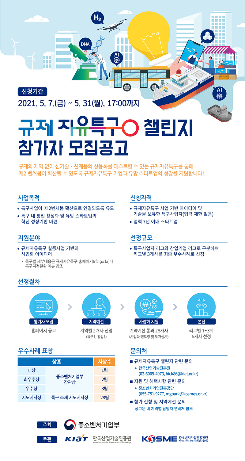 규제 자유특구 챌린지 참가자 모집공고