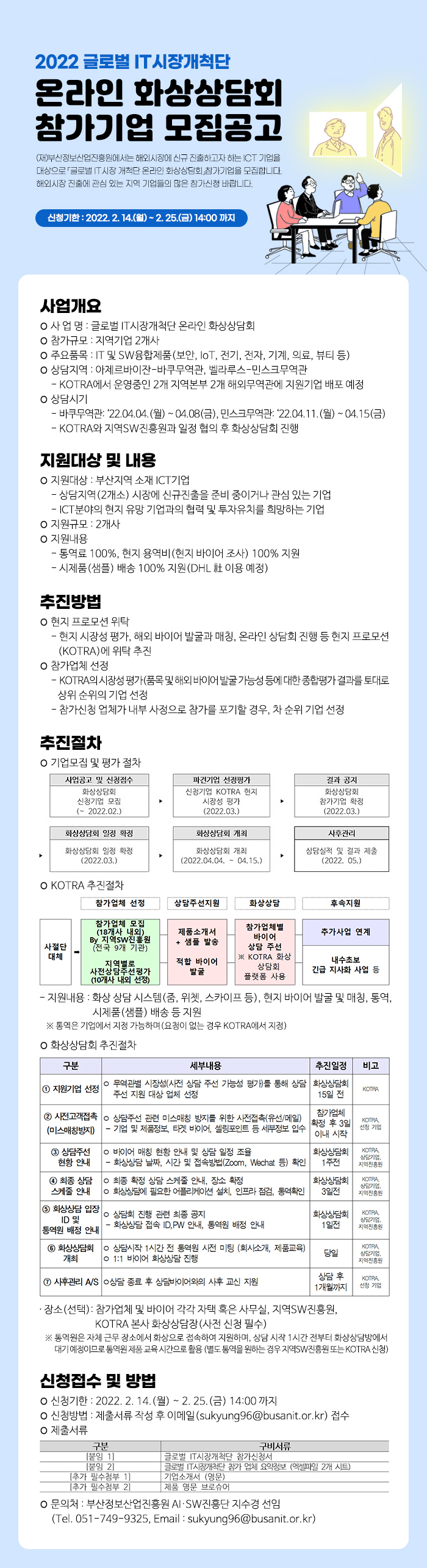 2022 글로벌 IT 시장개척단 온라인 화상상담회 참가 기업 모집