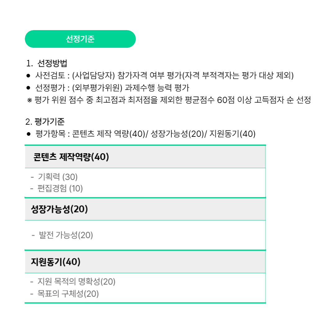 2023 크리에이터 편집자 지원사업 보조사업자 추가모집 공고(~5.18)