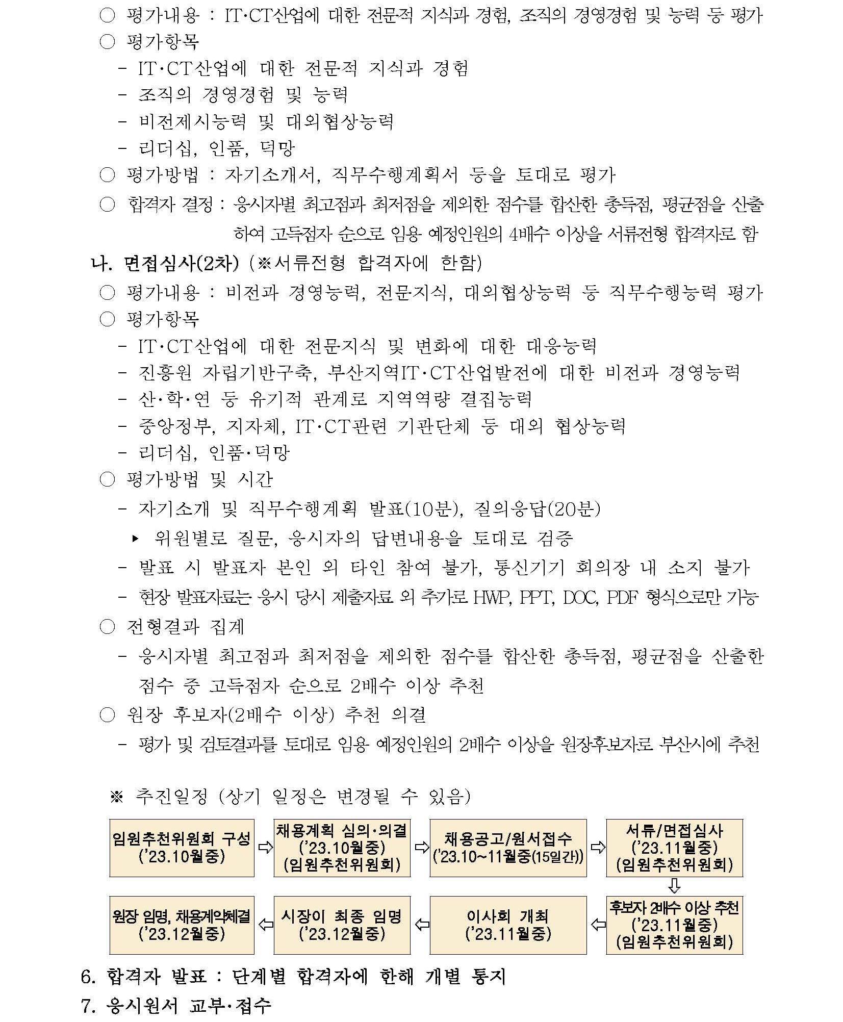 (재)부산정보산업진흥원장 공개모집 공고