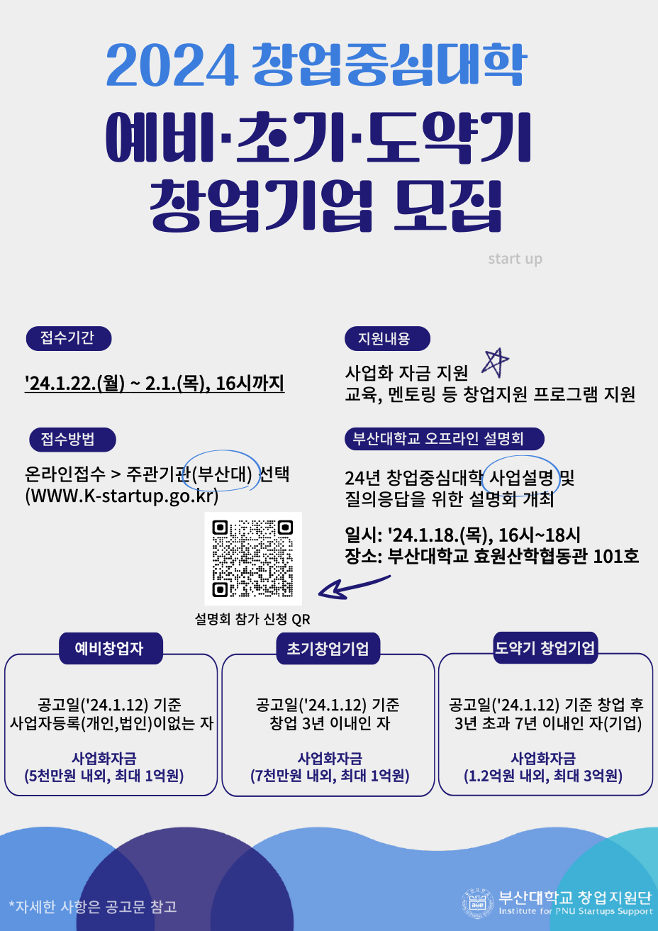 2024년 창업중심대학 모집공고