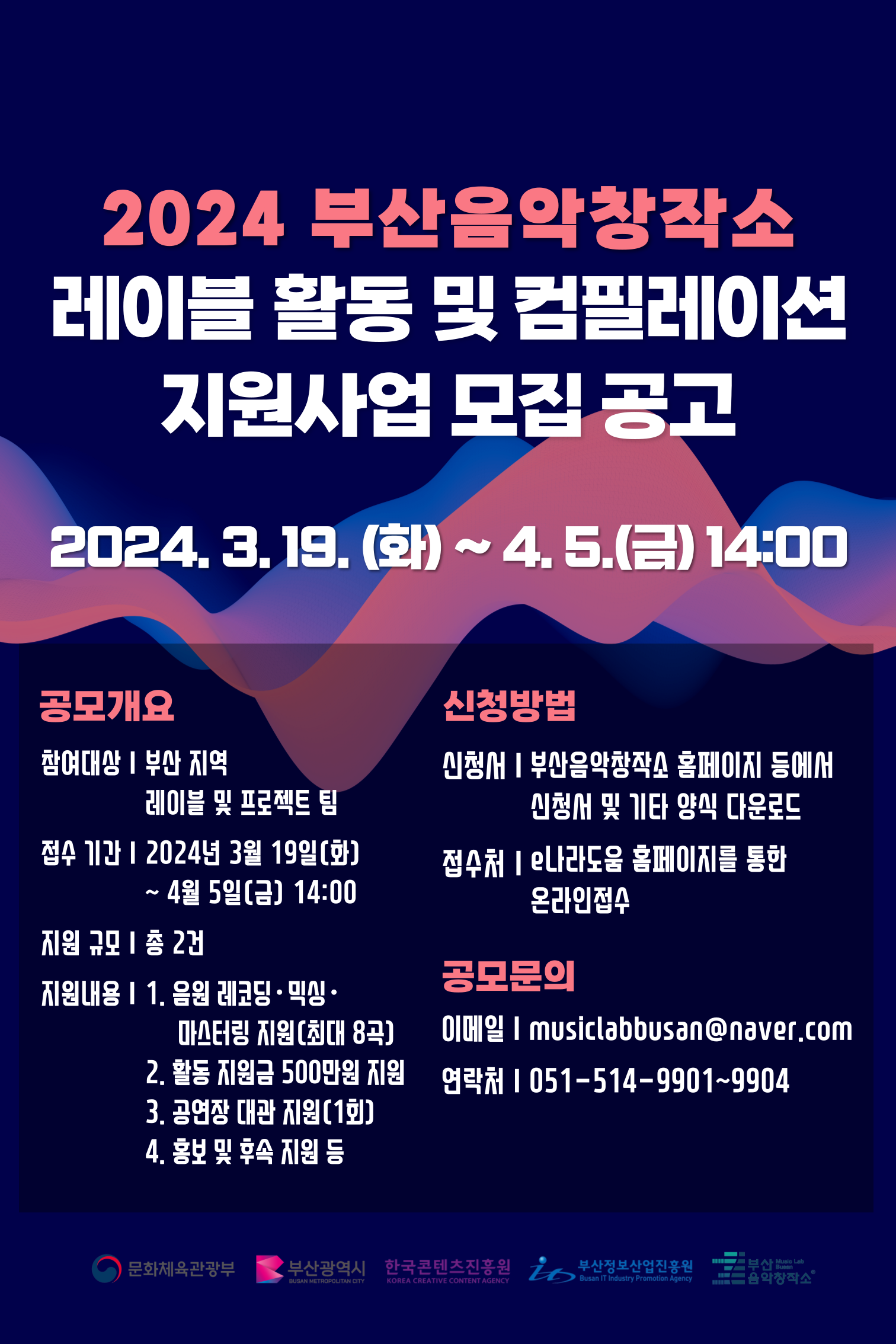 2024 부산음악창작소 레이블 활동 및 컴필레이션 음반제작 지원사업