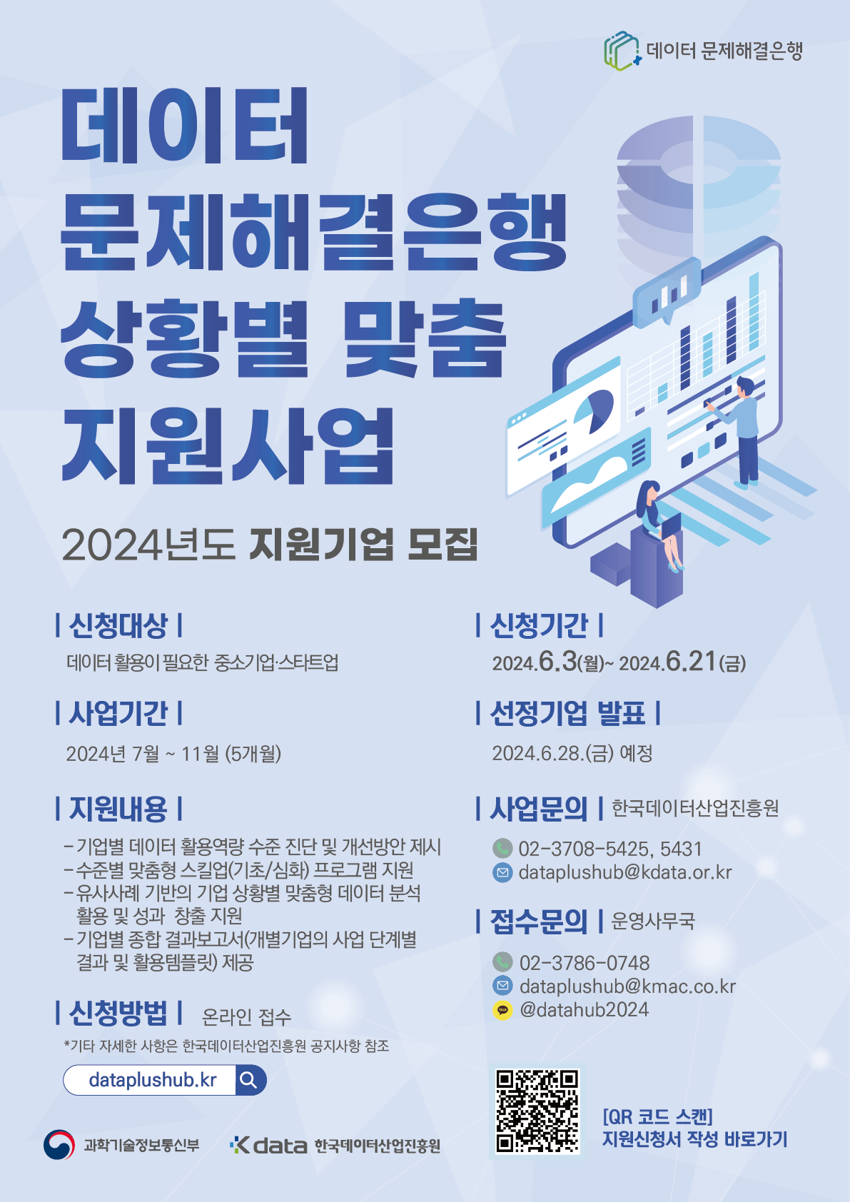 「2024년 데이터 문제해결은행 상황별 맞춤 지원사업 」지원기업 모집