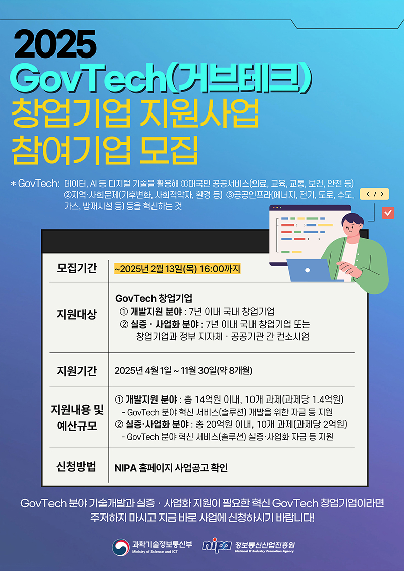 2025 GovTech(거브테크) 창업기업 지원사업