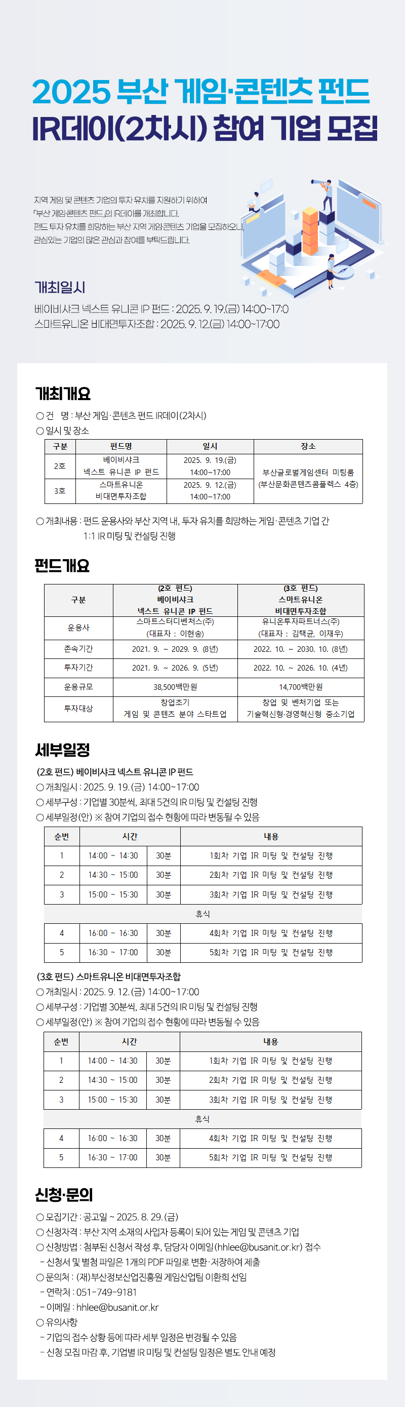 2025 부산 게임·콘텐츠 펀드 IR데이(2차시) 참여 기업 모집